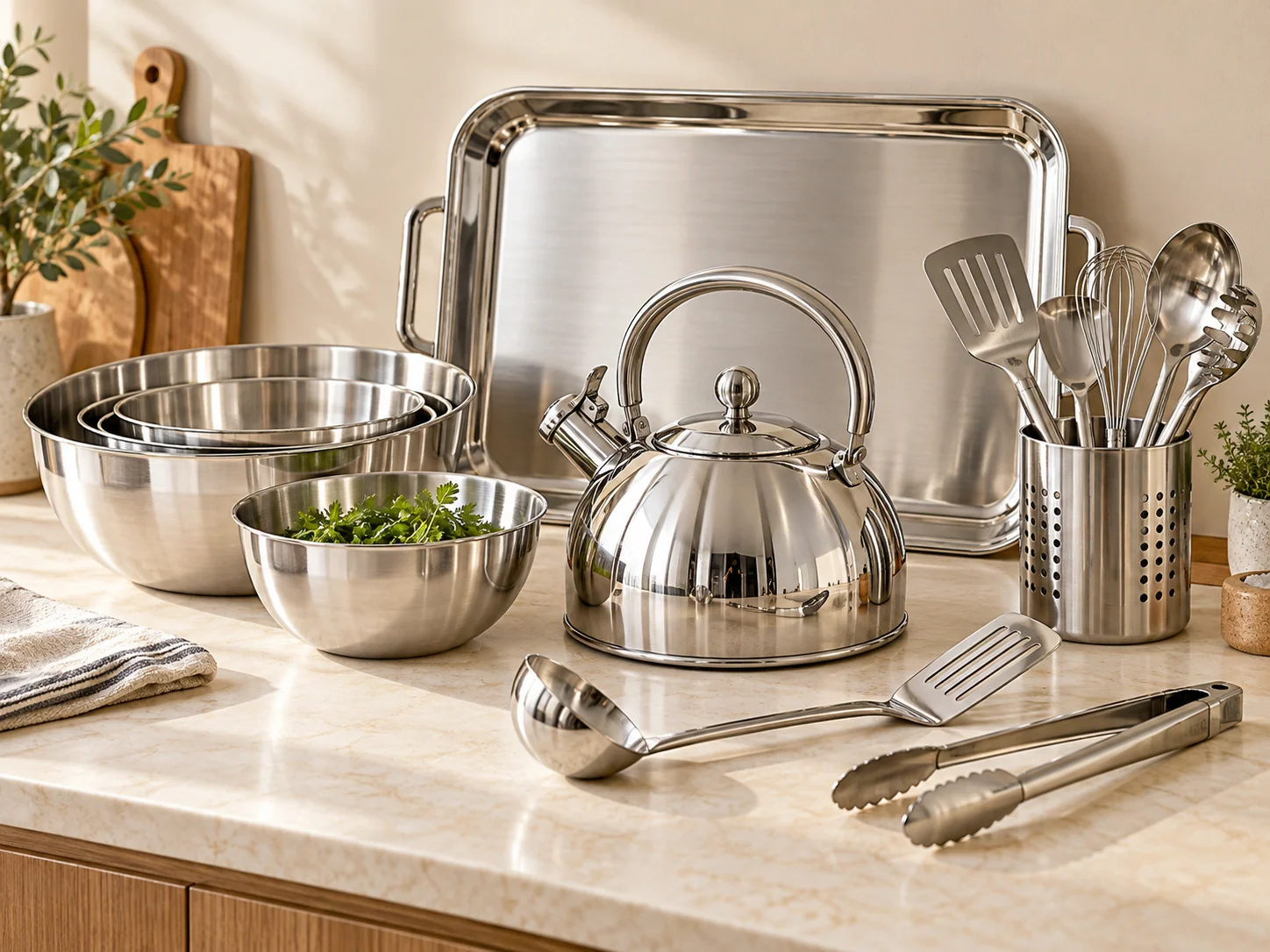 Metal finish kitchenware collection